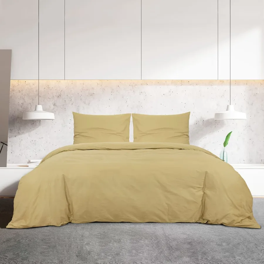 Ensemble de housse de couette Taupe 200x220 cm Microfibre - 3