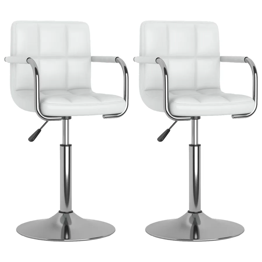 Chaises pivotantes à manger lot de 2 blanc similicuir - 2