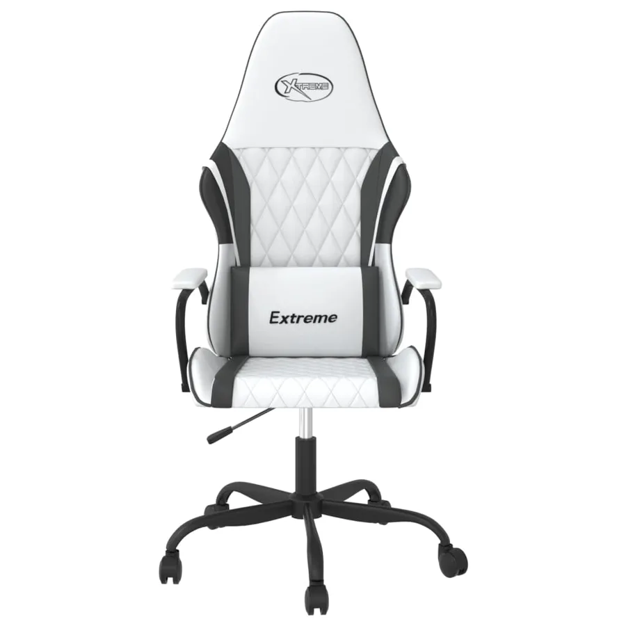 Chaise de jeu Blanc et noir Similicuir - 3