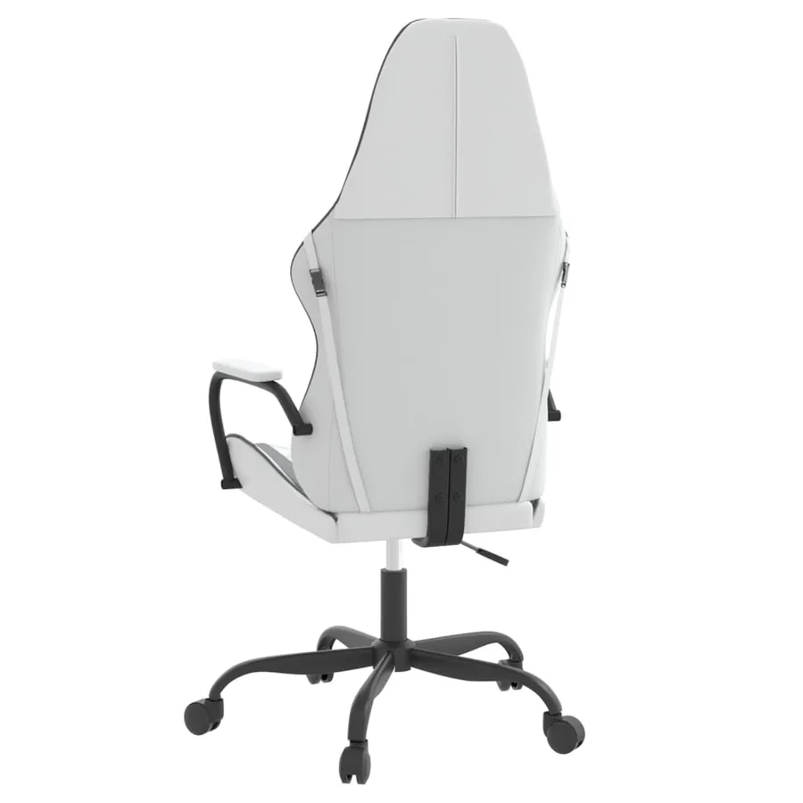 Chaise de jeu Blanc et noir Similicuir - 5