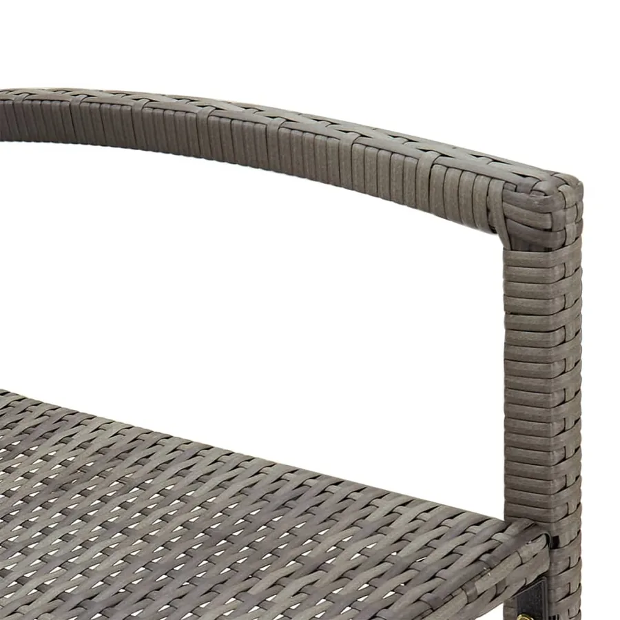 Ensemble de bar de jardin 5 pcs gris bois massif acacia rotin - 9