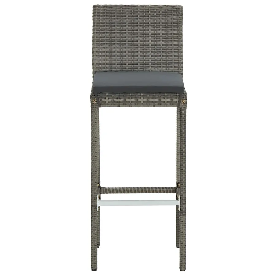 Ensemble de bar de jardin 5 pcs gris bois massif acacia rotin - 6
