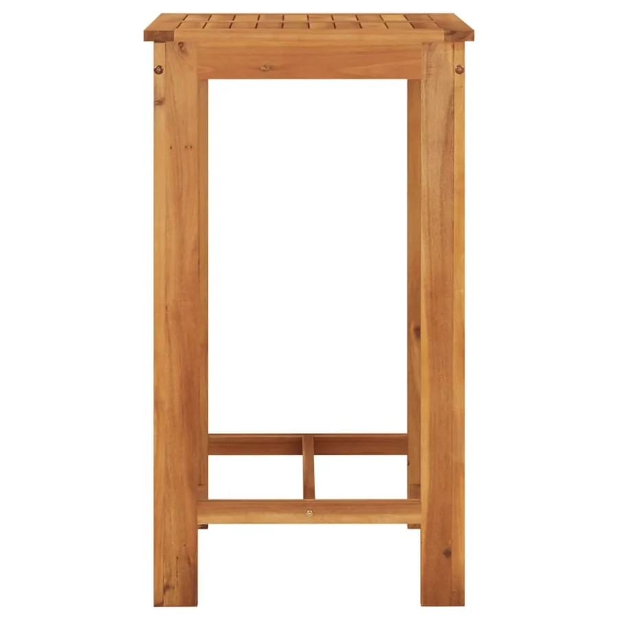 Ensemble de bar de jardin 5 pcs gris bois massif acacia rotin - 7