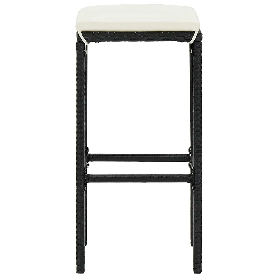 Ensemble de bar de jardin 3 pcs noir bois massif acacia rotin - 6