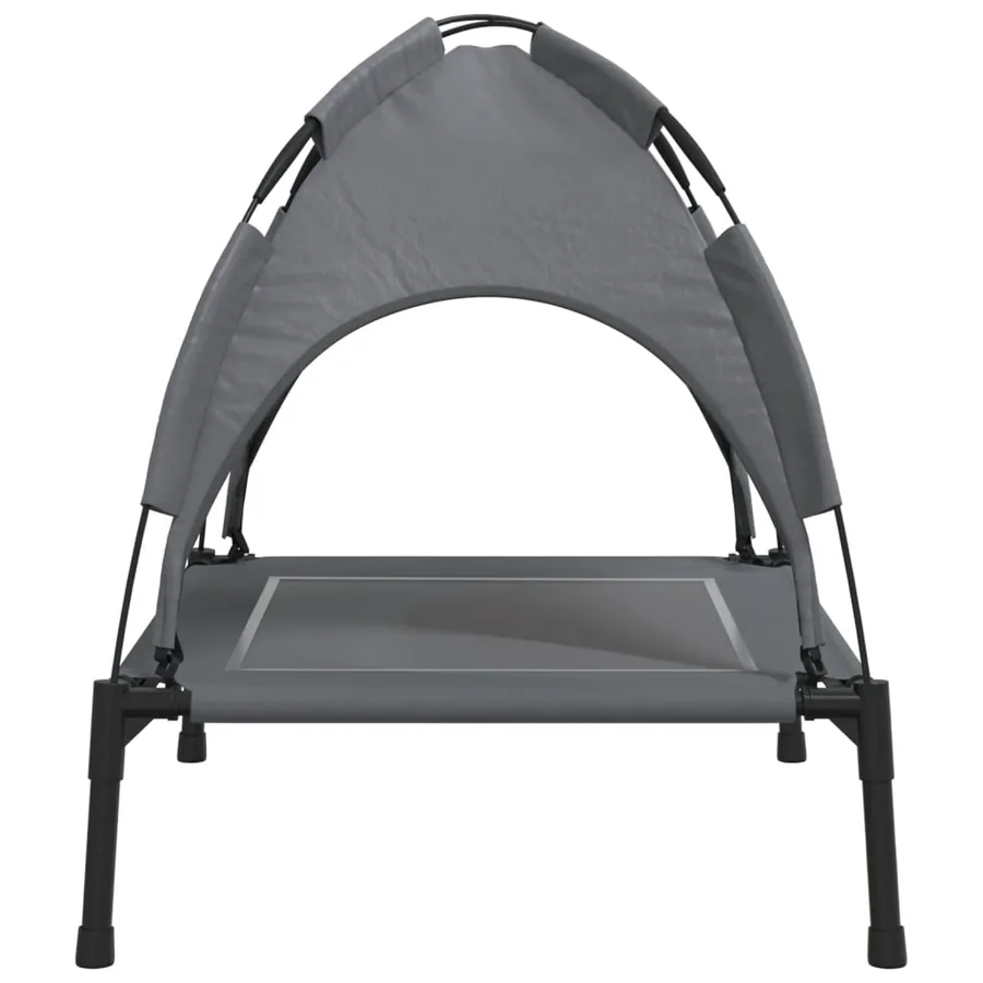 Lit pour chien avec auvent anthracite tissu Oxford et acier - 5