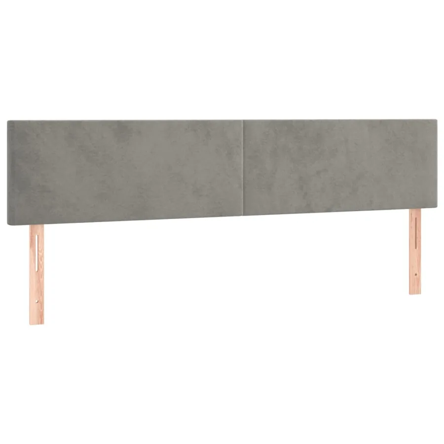 Cadre de lit sans matelas gris clair 120x190 cm velours - 8