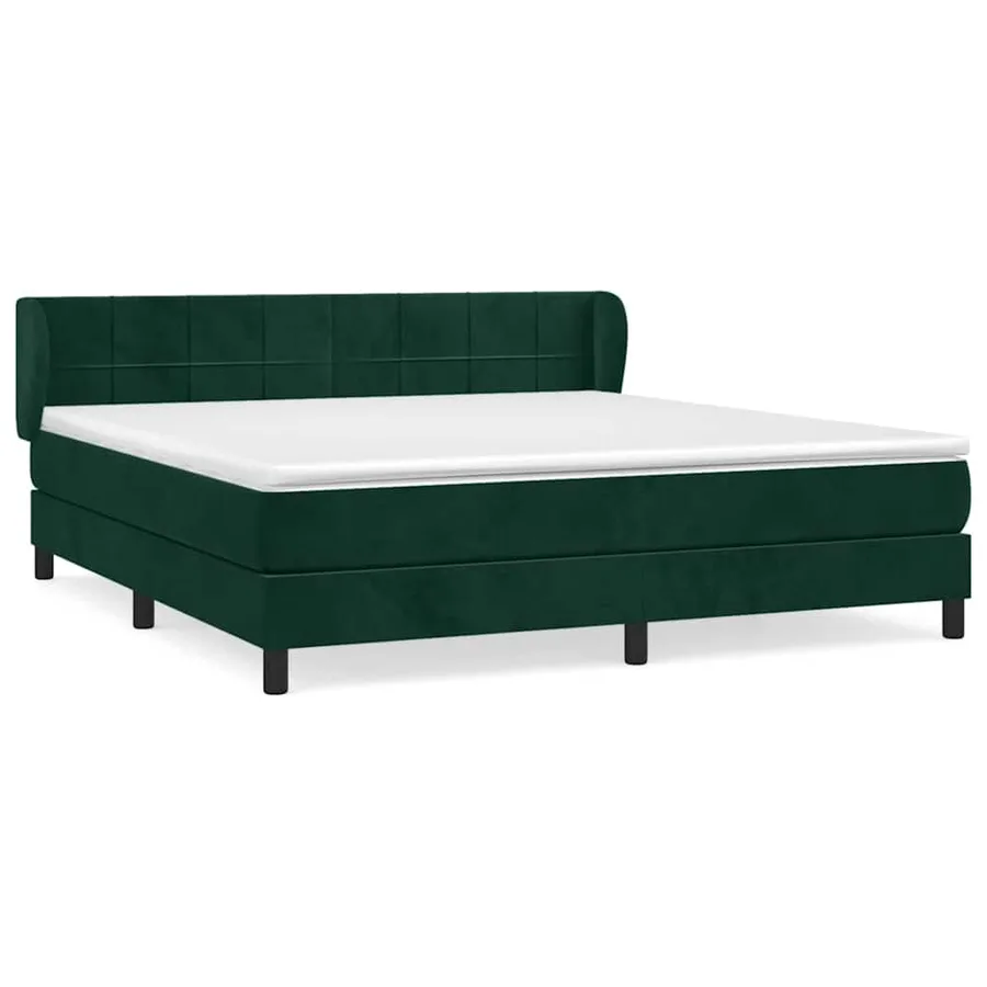 Sommier à lattes de lit et matelas Vert foncé 180x200cm Velours - 2