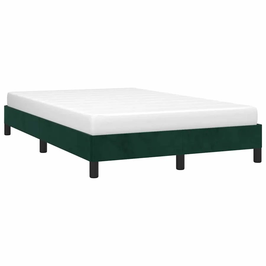 Cadre de lit sans matelas vert foncé 120x190 cm velours - 4