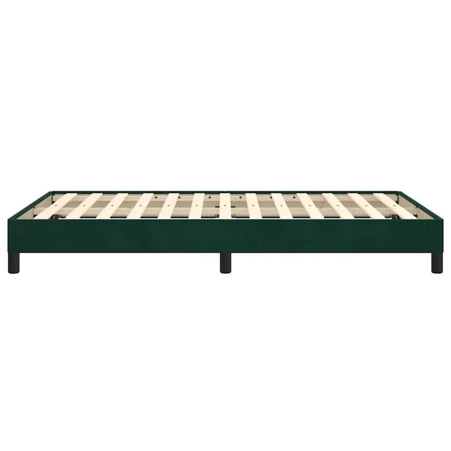Cadre de lit sans matelas vert foncé 120x190 cm velours - 6