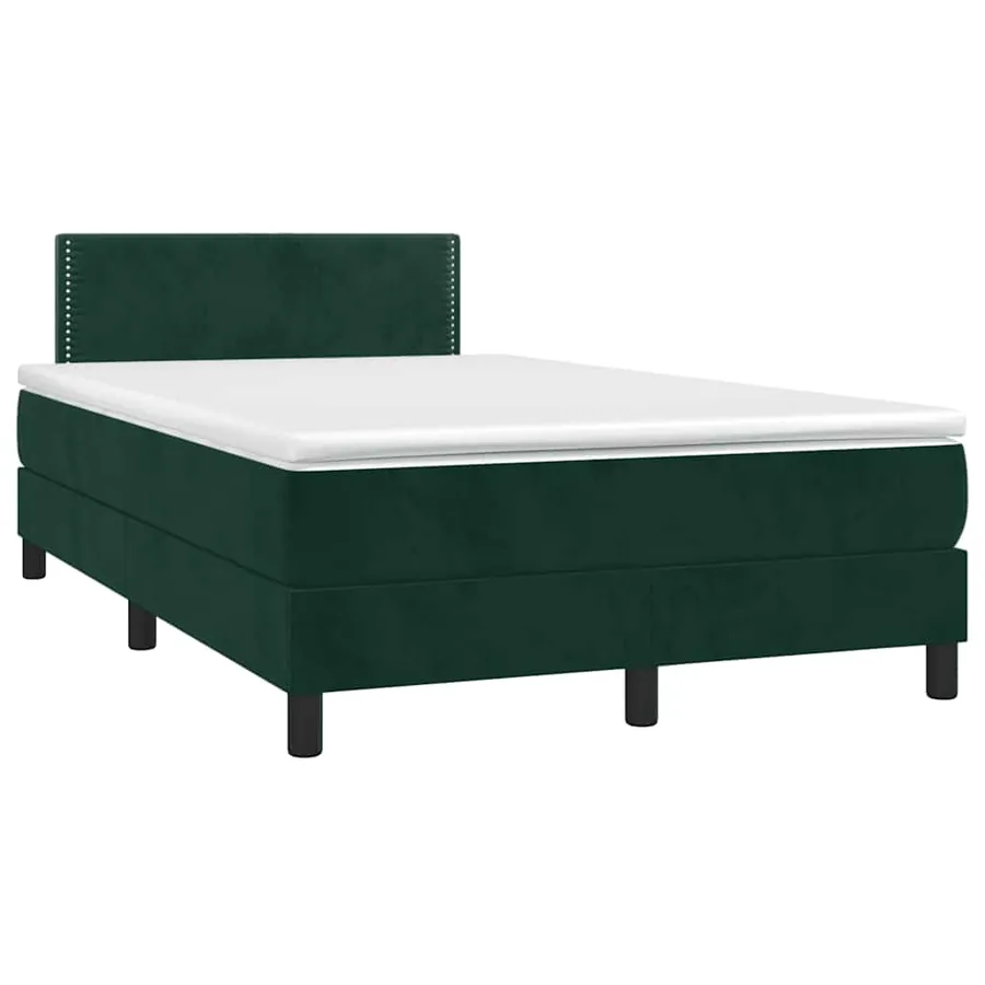 Sommier à lattes de lit avec matelas vert foncé 120x190 cm - 2