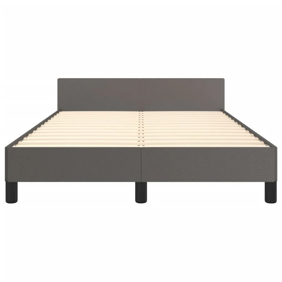Cadre de lit sans matelas gris 120x190 cm similicuir - 6