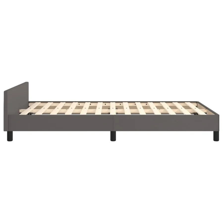 Cadre de lit sans matelas gris 120x190 cm similicuir - 7