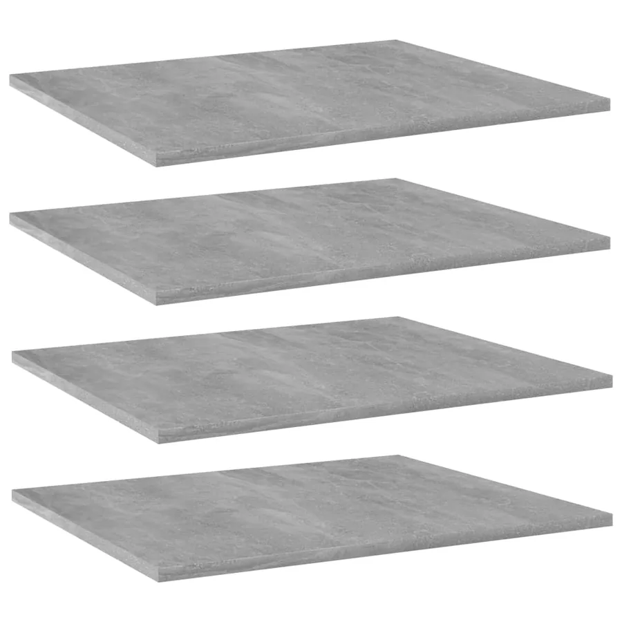 Panneaux de bibliothèque 4 pcs gris béton bois d’ingénierie