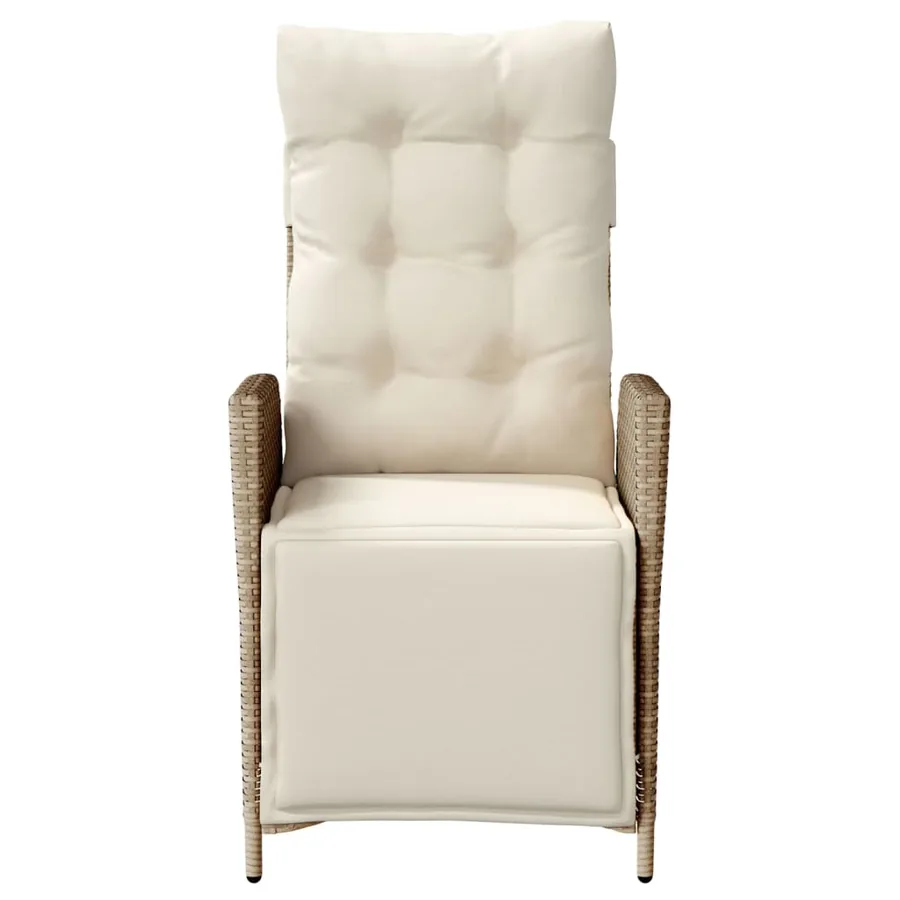 Ensemble de bistro 3 pcs avec coussins beige résine tressée - 5