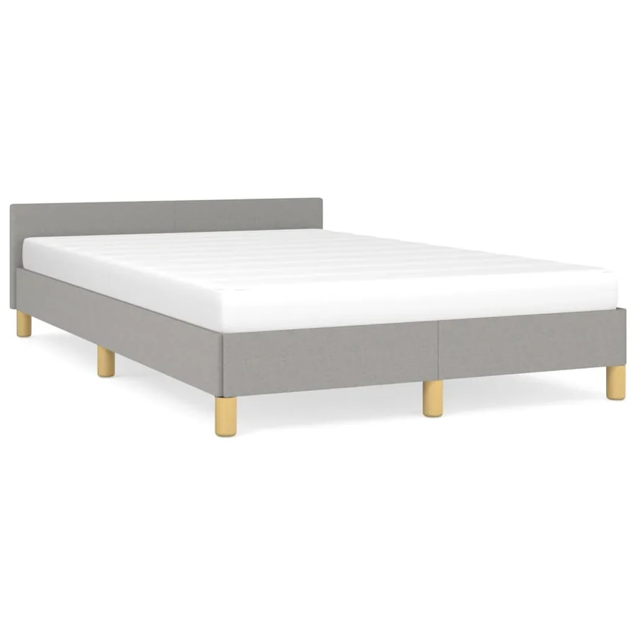 Cadre de lit sans matelas gris clair 120x190 cm tissu - 2