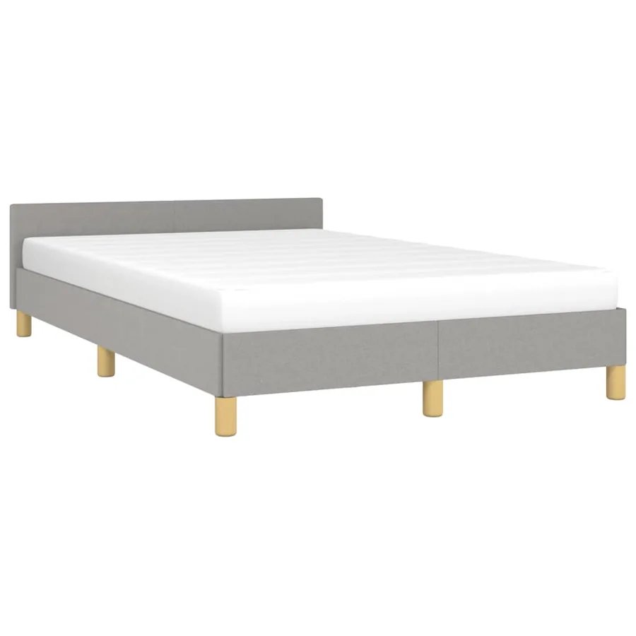 Cadre de lit sans matelas gris clair 120x190 cm tissu - 4