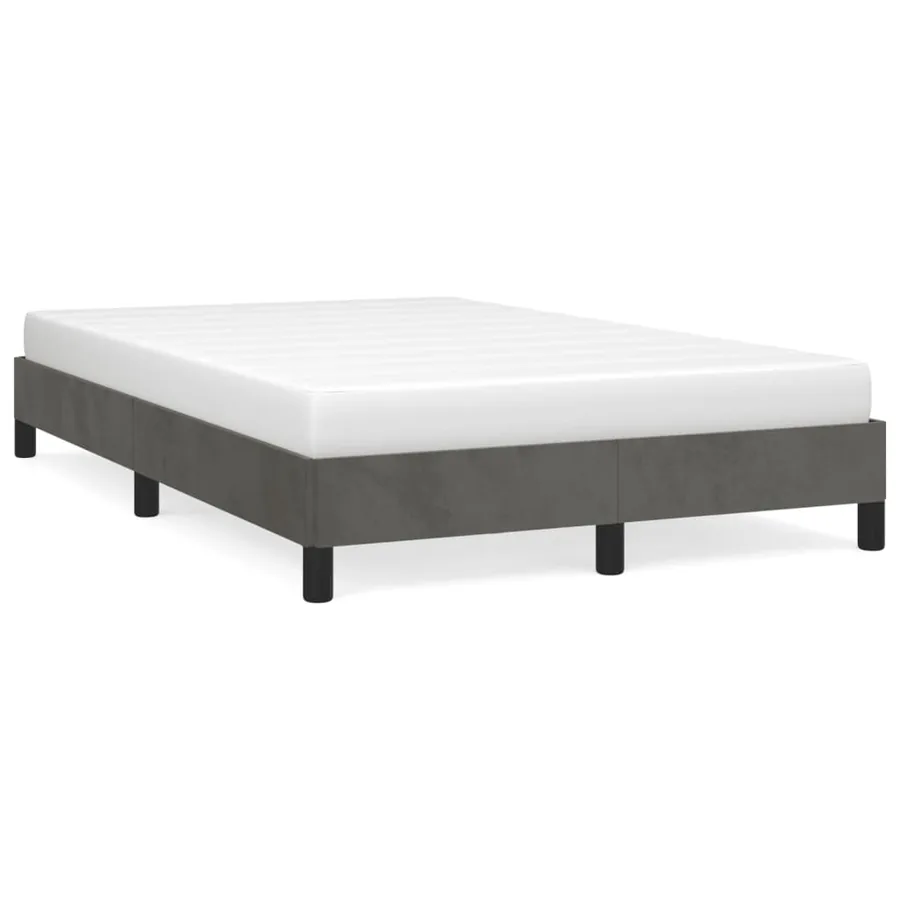 Cadre de lit sans matelas gris foncé 120x190 cm velours - 2
