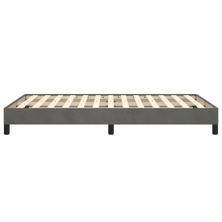 Cadre de lit sans matelas gris foncé 120x190 cm velours - 6