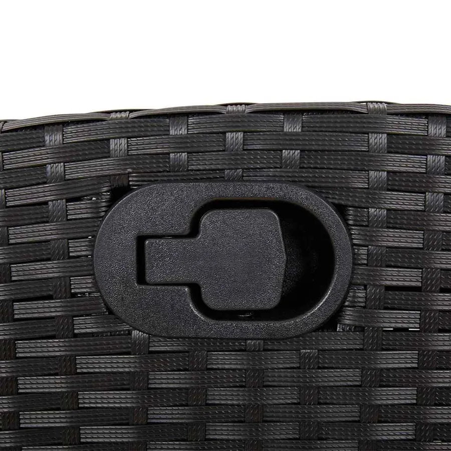 Ensemble à manger de jardin 9pcs coussins noir résine tressée - 7