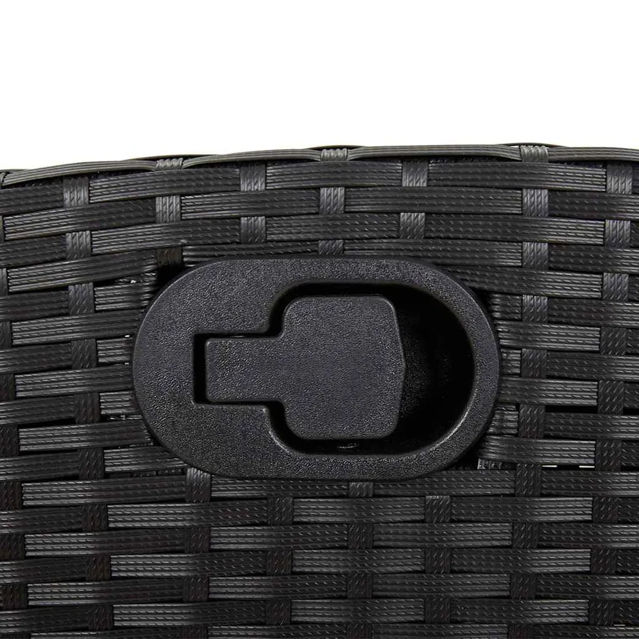 Ensemble à manger de jardin 9pcs coussins noir résine tressée - 7