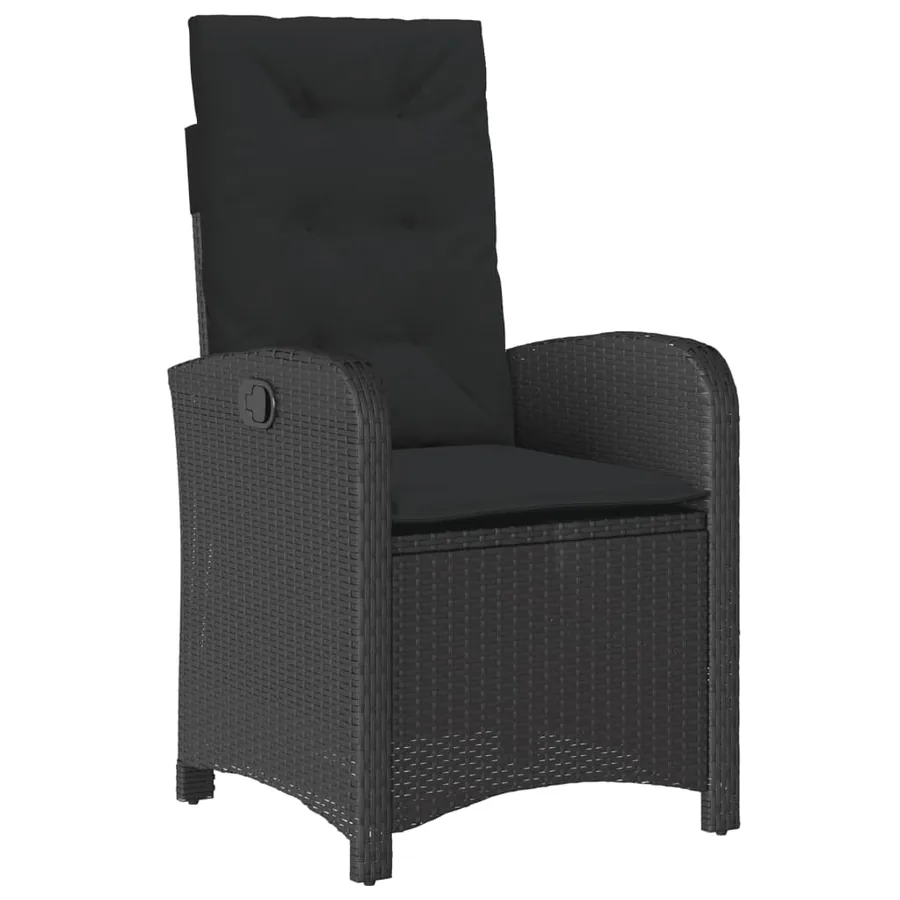 Ensemble à manger de jardin 9pcs coussins noir résine tressée - 3