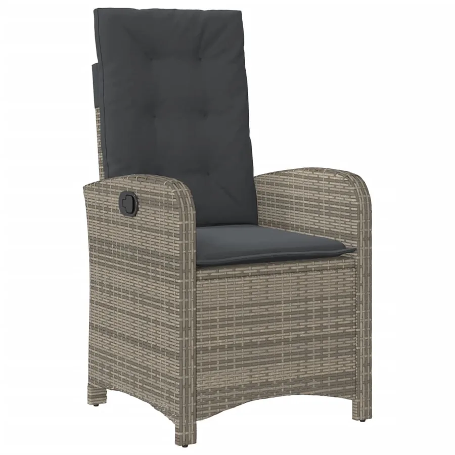 Ensemble à manger de jardin et coussins 7 pcs gris rotin - 4