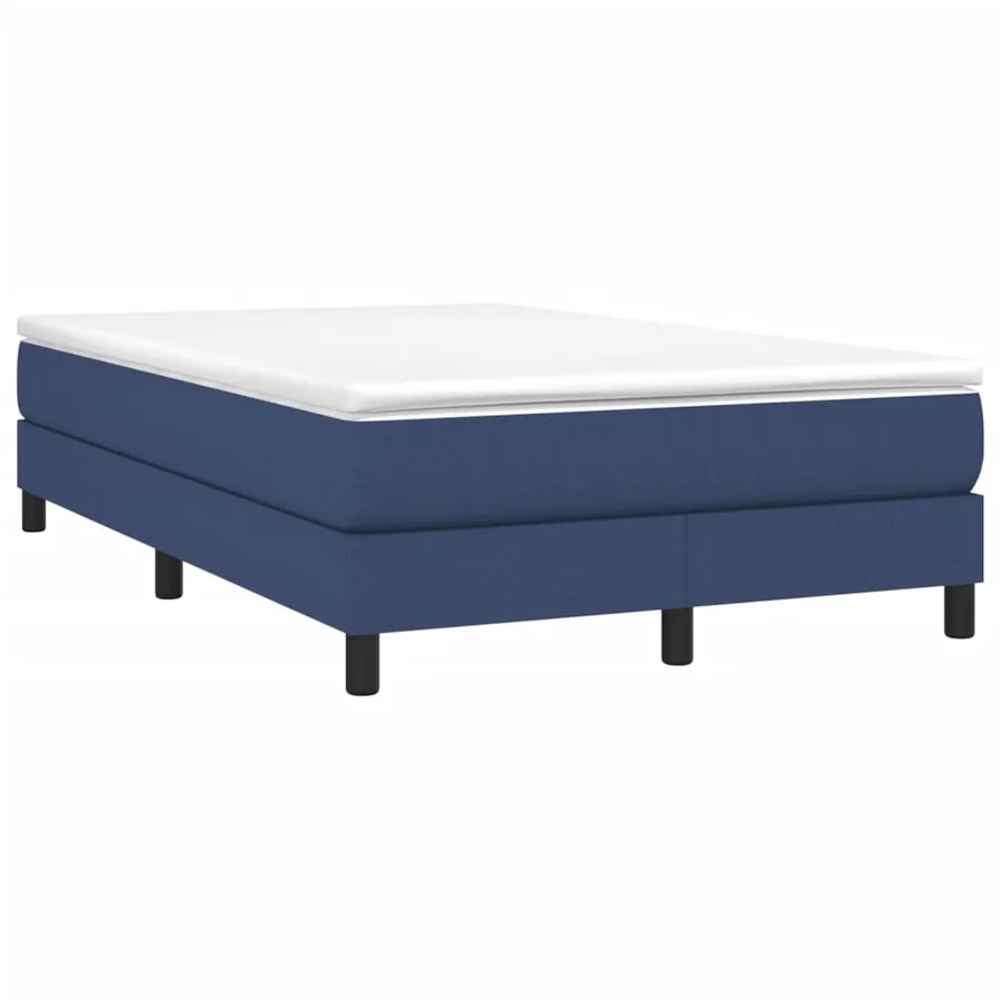 Sommier à lattes de lit avec matelas bleu 120x190 cm tissu - 2