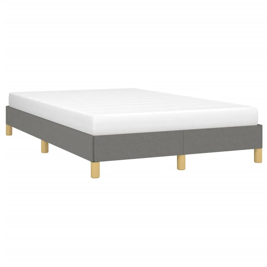 Cadre de lit sans matelas gris foncé 120x190 cm tissu - 4