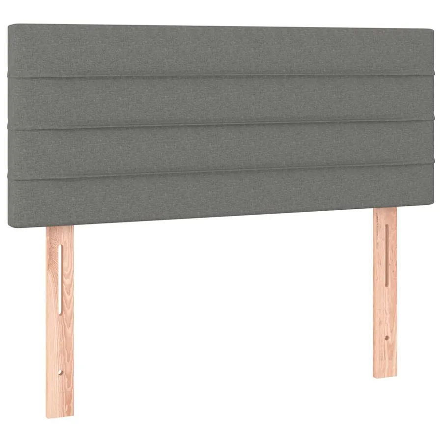 Sommier à lattes de lit matelas LED gris foncé 120x190 cm tissu - 9