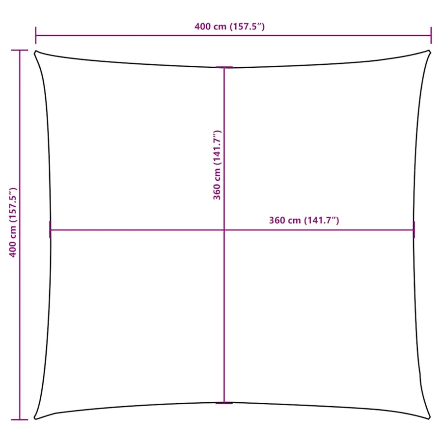 Voile de parasol tissu oxford carré 4x4 m jaune - 10