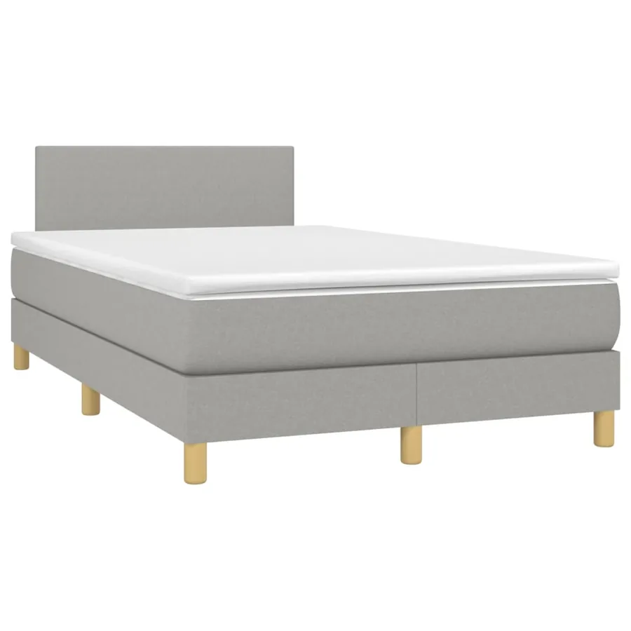 Sommier à lattes de lit et matelas gris clair 120x190 cm tissu - 2