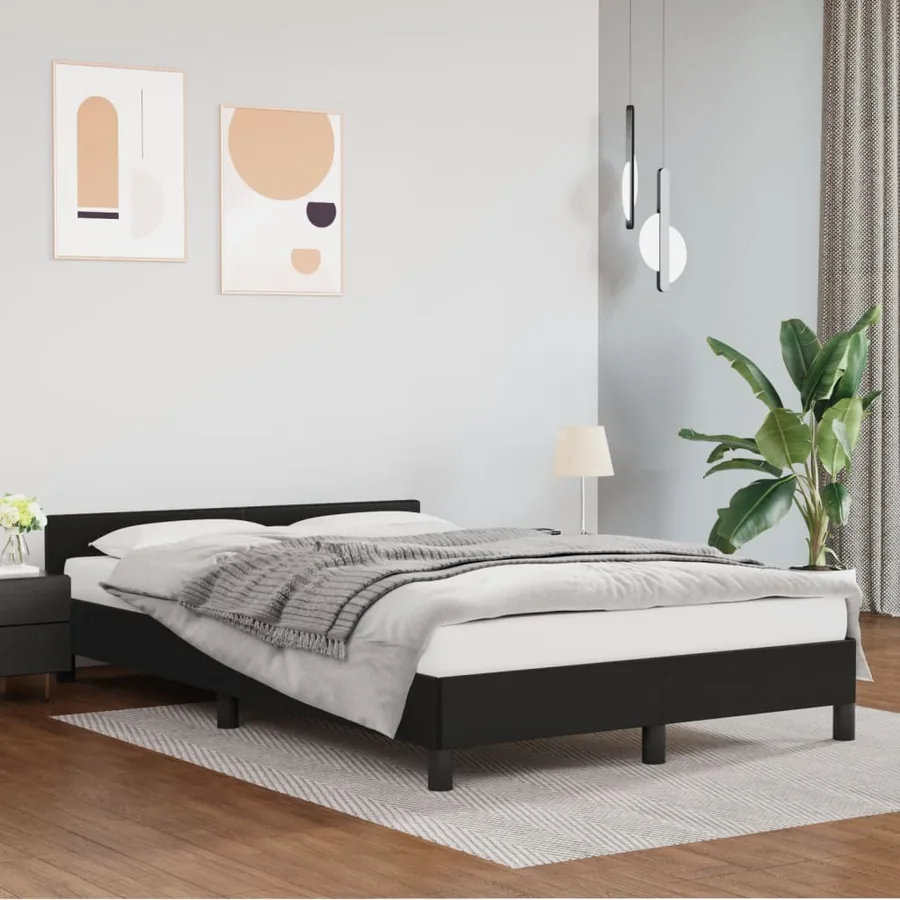 Cadre de lit sans matelas noir 120x190 cm similicuir
