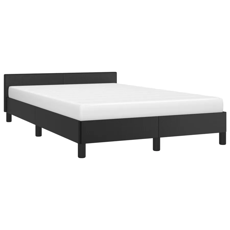 Cadre de lit sans matelas noir 120x190 cm similicuir - 4
