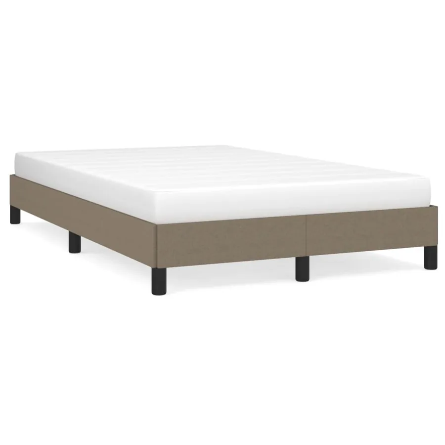Cadre de lit sans matelas taupe 120x190 cm tissu - 2