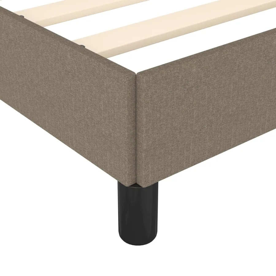 Cadre de lit sans matelas taupe 120x190 cm tissu - 7