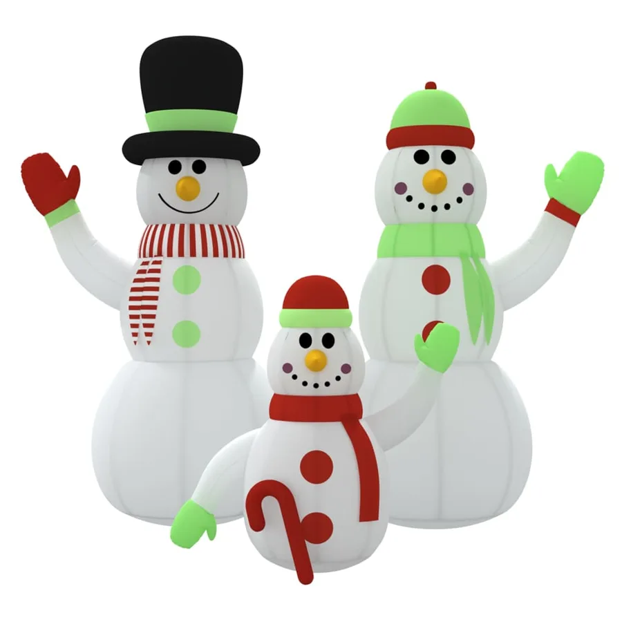 Famille de bonhomme de neige gonflable avec LED 500 cm - 3