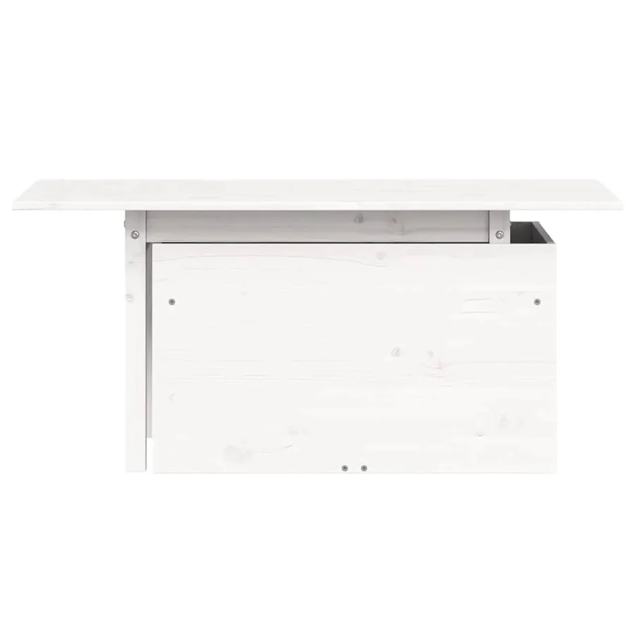 Table de jardin blanc 100x50x75 cm bois massif de pin - 5