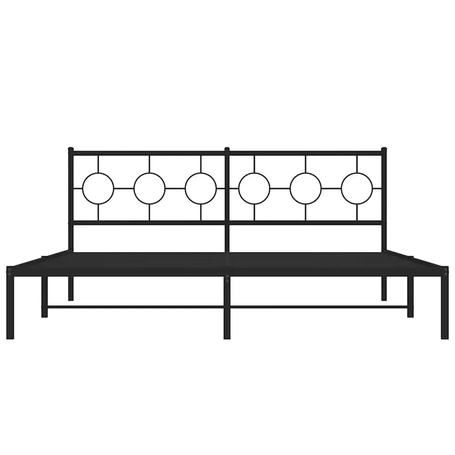 Cadre de lit métal sans matelas avec tête de lit noir 183x213cm - 5