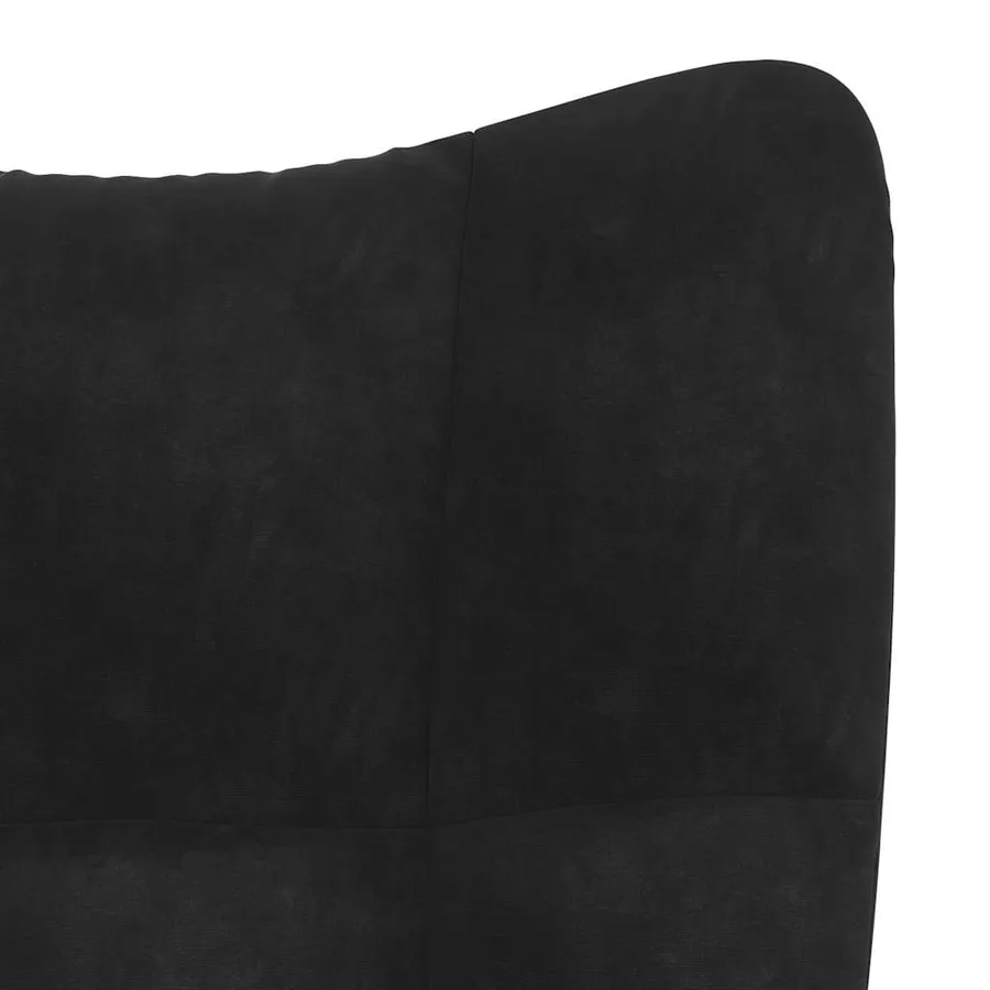 Chaise de relaxation avec tabouret Noir Velours - 10