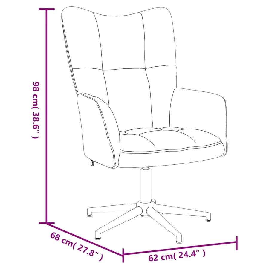 Chaise de relaxation avec tabouret Noir Velours - 12