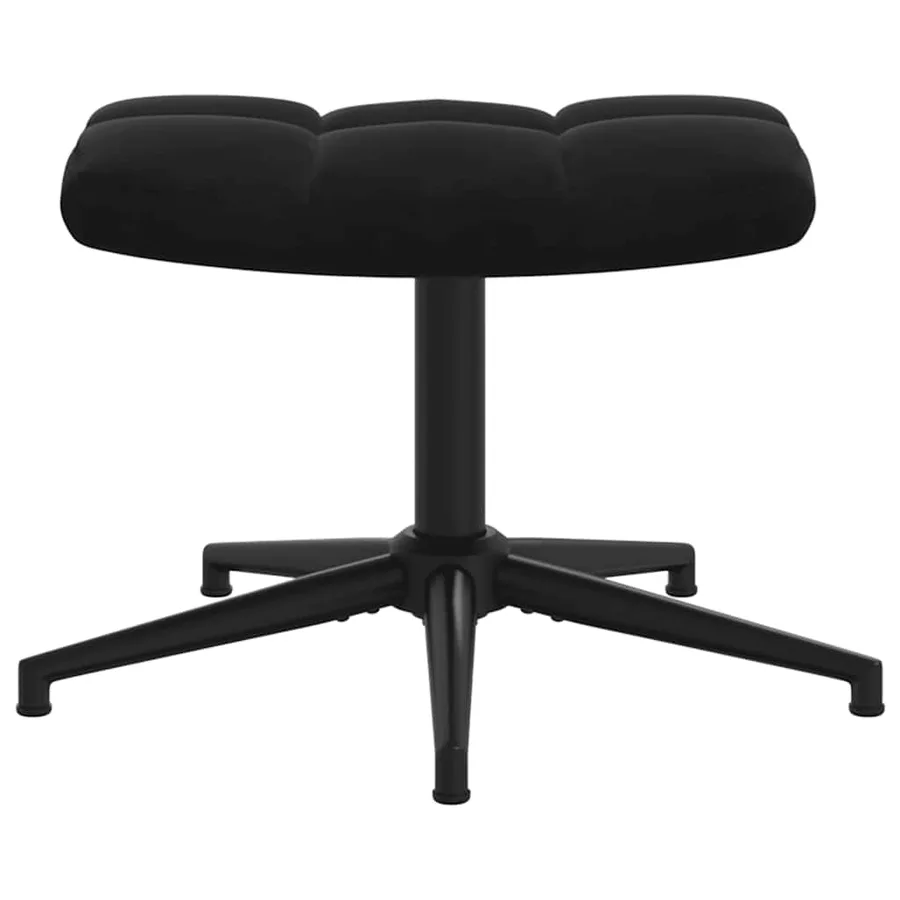 Chaise de relaxation avec tabouret Noir Velours - 9