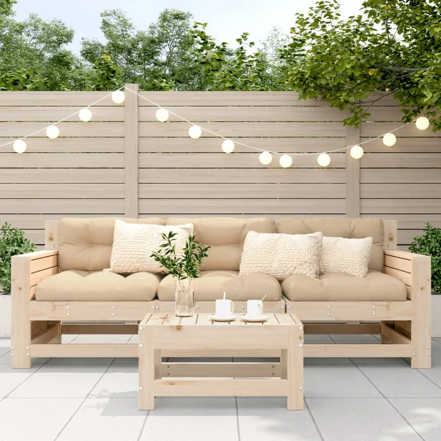 Repose-pied de jardin 62x30x32 cm bois de pin massif - 3