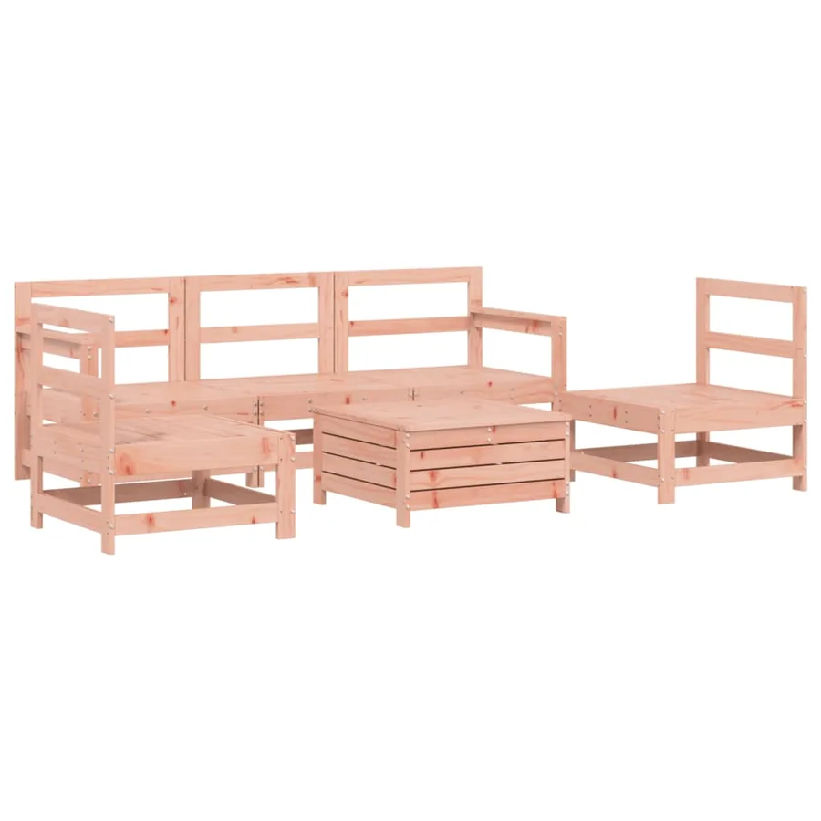 Salon de jardin 6 pcs bois massif sapin de douglas - 2