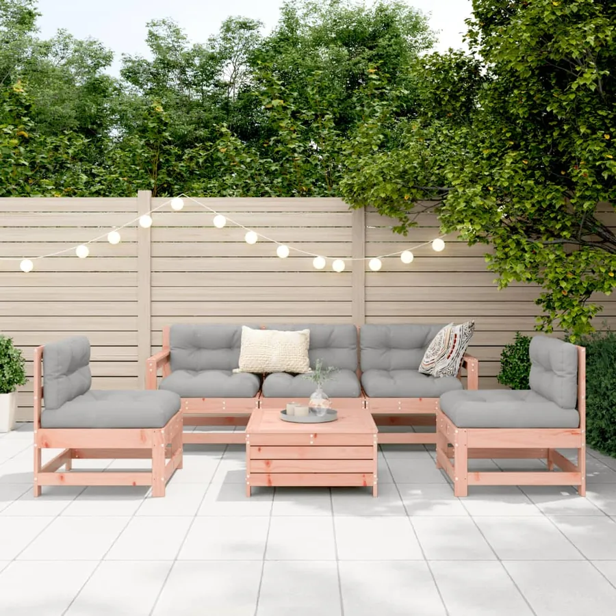 Salon de jardin 6 pcs bois massif sapin de douglas - 3
