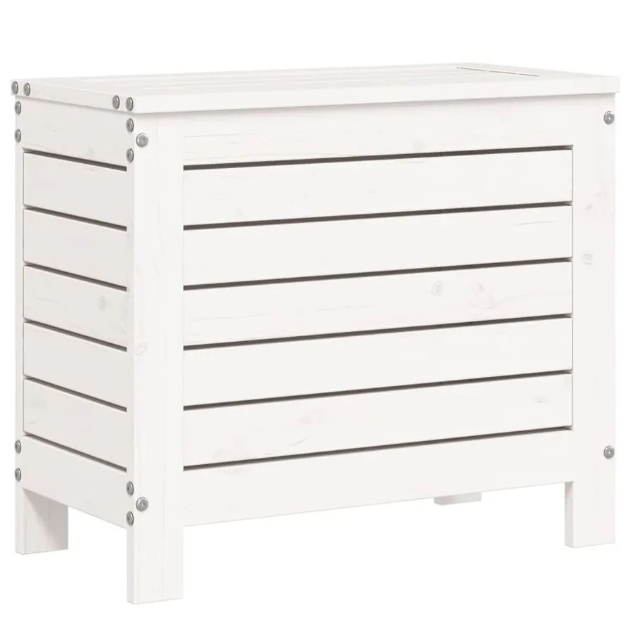 Salon de jardin 10 pcs blanc bois de pin massif - 8