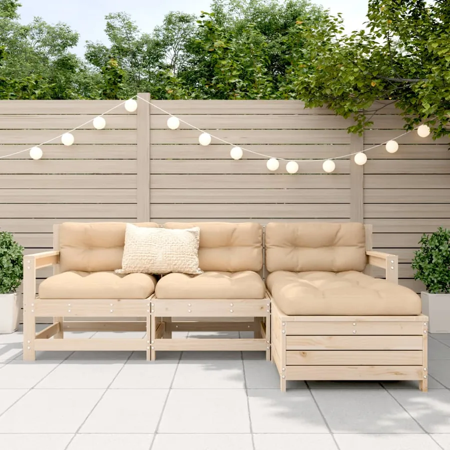 Salon de jardin 4 pcs bois massif de pin - 3