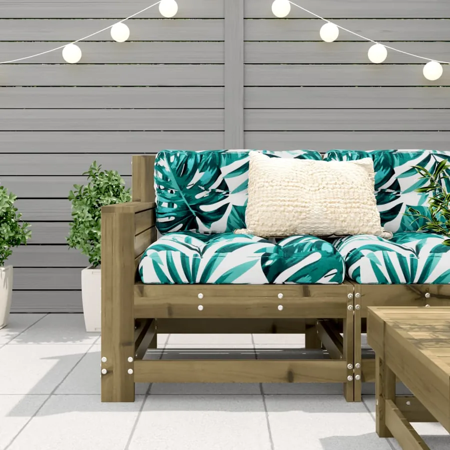 Canapé de jardin accoudoir 69x62x70,5 cm bois de pin imprégné - 3