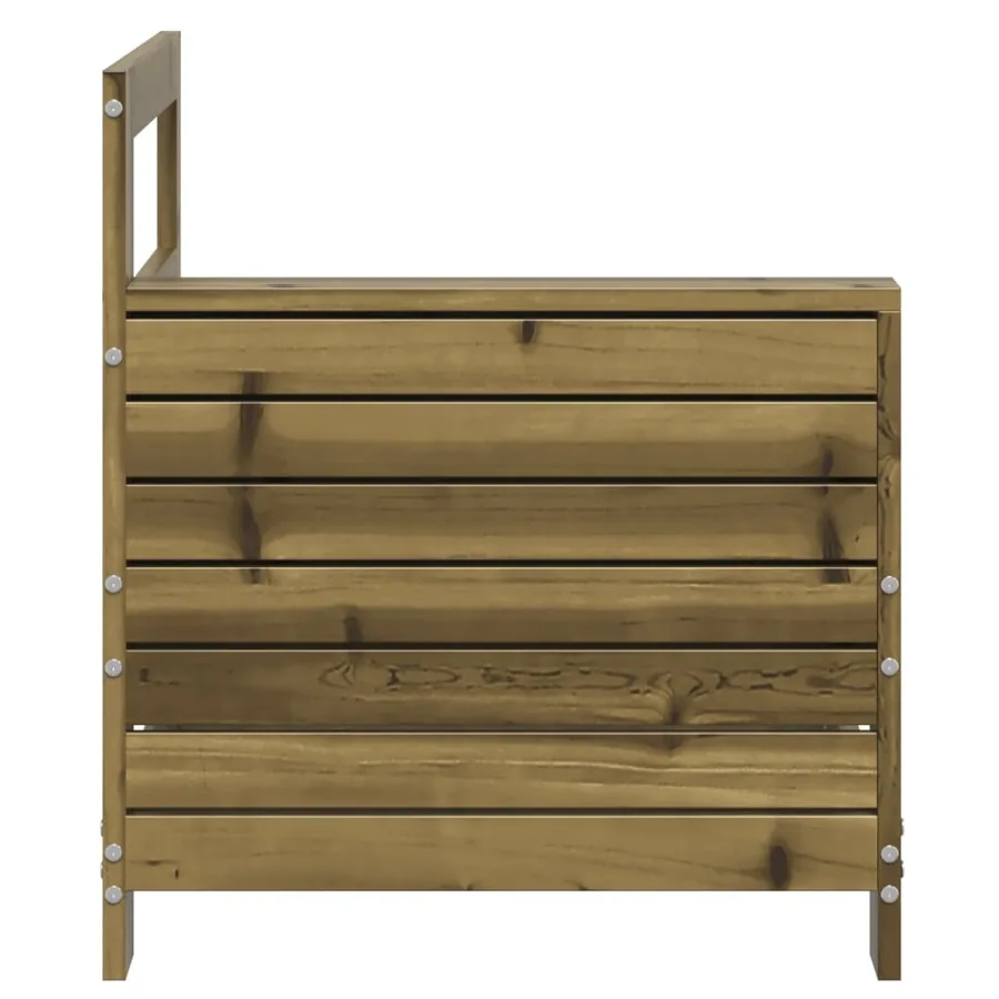 Canapé de jardin accoudoir 69x62x70,5 cm bois de pin imprégné - 5
