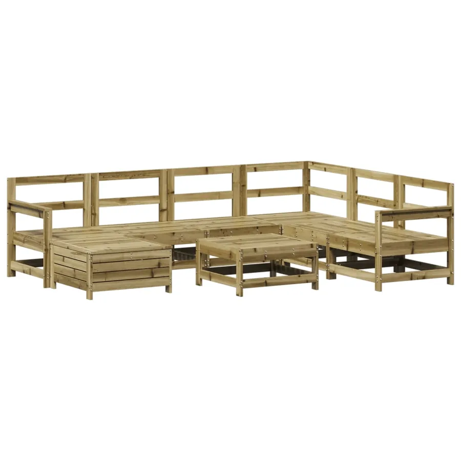 Salon de jardin 8 pcs bois de pin imprégné - 2
