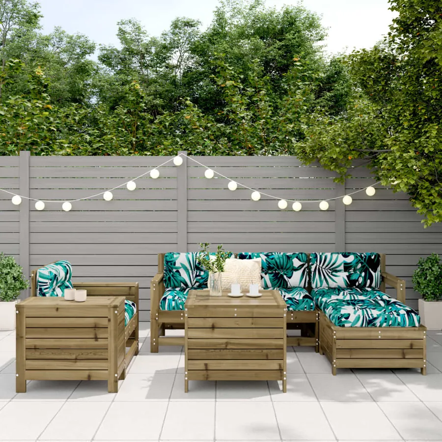 Salon de jardin 7 pcs bois de pin imprégné - 3